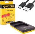 PATONA NP-W126 NP-W126s Battery charger Dual USB input MicroUSB. 