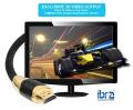 IBRA 7.5M HDMI HIGH SPEED CABLE V2.0/1.4A 18GBPS 2160P 3D TV PS4 SKY HD 4K@60HZ ULTRA HD ETHERNET AUDIO RETURN VIRGIN BT PC LAPTOP NYLON BRAIDED- IBRA BLACK GOLD ORIGINAL UK STOCK. 