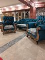 MF Furnishing & Co Tufted Royal 5 Seated Sofa Set 3+1+1 In Order Velvet Fabric + Printed Seats Tufted Back. 