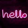 Hello Neon Light Signs LED Neon Word Sign Neon Letters Light Art Decorative Lights Wall Decor for Children Baby Room Hose Bar Recreational Wedding Party Decoration (Pink hello). 