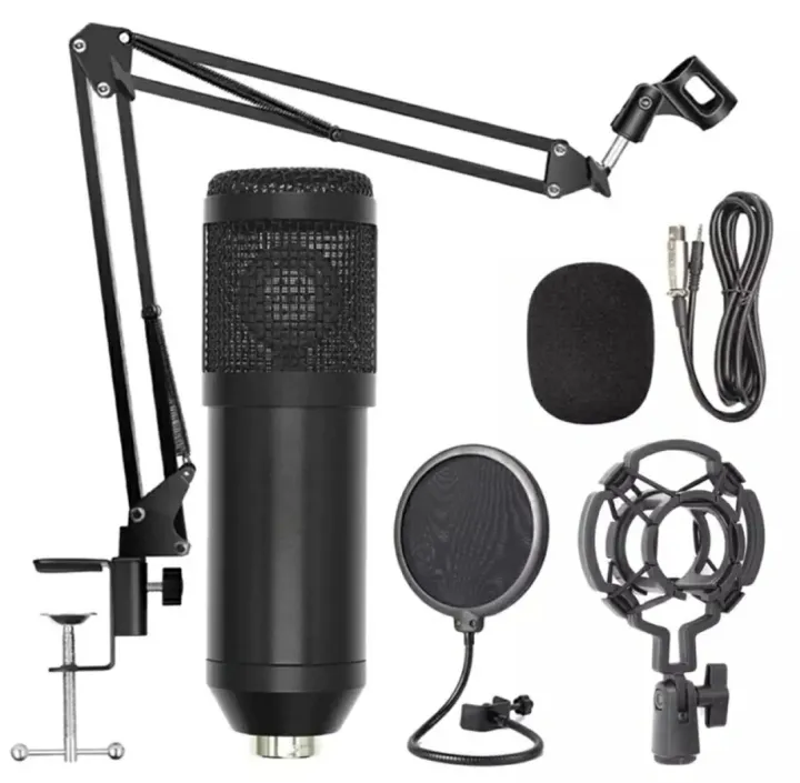 Bm%20800%20Condensor%20Microphone%20(Full%20Black)%20Kit%20with%20Pop%20Filter%20&%20Arm%20Scissor%20Stand%20-%20Image%203