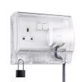 Clopal IP55 Weatherproof Socket Protection Cover Transparent with Lock Option. 