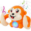 Electric Flipping Monkey Toy with Lights and Music Voice Control 360° Tumbling Monkey Cartoon Rolling Monkey Banana Toys for Boys Girls Kids - Musical Battery Operated. 