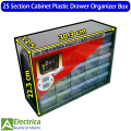 25 Drawer Wall Mounted Plastic Cabinet Box Electronic Components Box Medicine Box Jewelry Box by Electrica. 