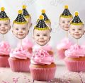 CUSTOMIZED Photo Cupcake Toppers Pack of 12, Perfect for Boy or Girl Birthday Party Celebration & cake Decoration Supplies. 