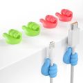 [PACK OF 10] Cute Hand Thumb wire holder silicon thumbs up wire holder | 10 Thumb Hook Creative Cute Data Cable Wire Storage Fixed Cable Organizer No Trace Sticky Hook Multifunctional Clip Holder | 10Pcs (random color) -Orchid Store PK. 