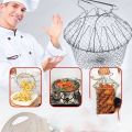 12-In-1 Deep Wire Fry Basket with Handles Foldable Steam Rinse Strain Fry Basket Strainer Net for Poaching Boiling Washing Cooking Tool. 