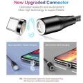 Original QC 3.0 Magnetic Fast Charging Cable + Data Cable 3A For Micro USB Android - iPhone - Type C - All in One in one Braided LED Fast Charging Cable- 3in1. 