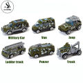 Alloy Military Army 6 Pcs Metal Body Die-Cast Vehicles Playset For Kids 1:64 - Each Size Approx. 3 Inches - High Quality Alloy Military Army Die Cast Car Set - Pack of 6 Military Army Racing Car Vehicle Model Kids Toy Trucks. 