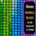 🔹 Premium 8mm Multi-Shade Marble Beads String (70–80 Beads) | Vibrant DIY Craft & Jewelry Supplies – Only at QuickCart99. 