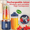 Portable Electric Blender with Separate Jug | USB Rechargeable | Smoothies, Juices & Shakes On-the-Go,USB Rechargeable Juicer Blender - Mini Portable Personal Size Blender with 6 Blades Electric Mixer for On-the-Go Smoothies - 400ml Food Grade Fruit Juice. 