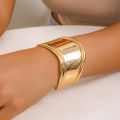 Zooying 2023 Fashion Oversized Silver Chunky Statement Cuff Bracelet For Women Open Cuff. 