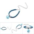 Japanese Style Pets Necklace Nylon Accessory Kitten Supply Cat Bell Collar w/ Extension Chain. 