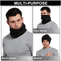 Winter Fleece Neck Warmer Tube Scarf Outdoor Double Layer Thermal Neck Gaiter- 1 Piece Neck Warmer Cold Weather Face Cover & Mask for Men & Women Winter Dual-Layered Fleece Neck Gaiter & Ski Tube Scarf (Black). 