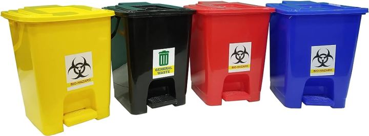Bio hazard bin ( Dustbin) 15 litr with pedal good quality  material  each Color red Yalow blue greens available