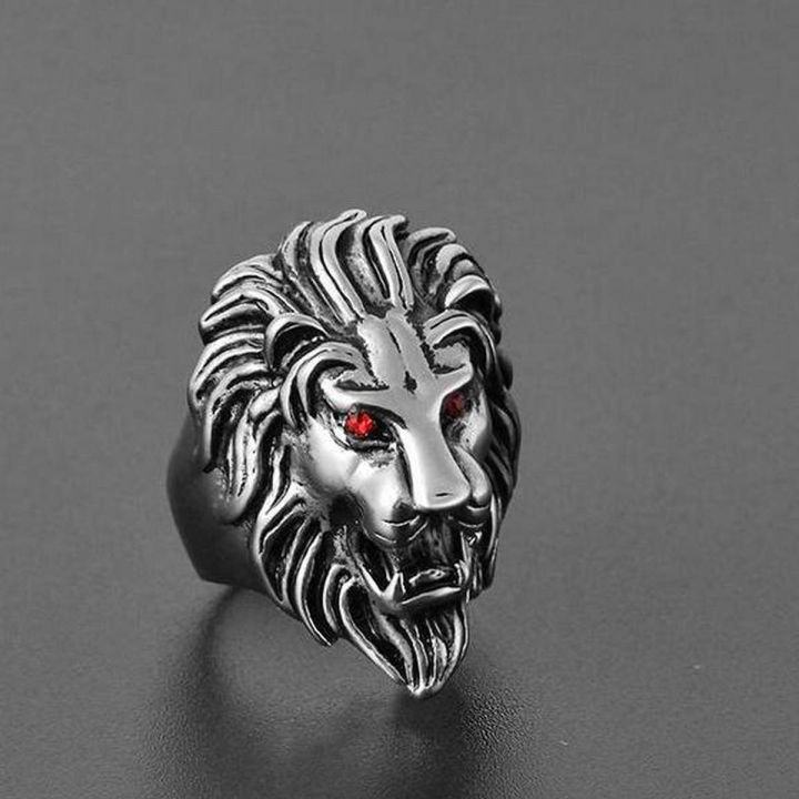 Red Eye Bikers Punk Loin Rings For Men