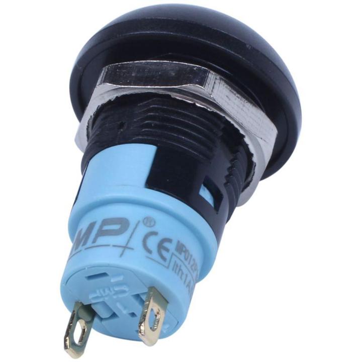 On-Off Latching Waterproof 12mm Push Button Switch SPST 2A IP67, Black ...