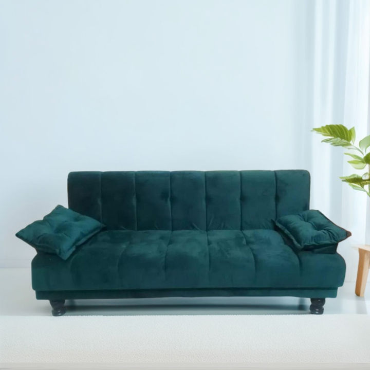 Sofa Combed-wooden sofa cum bed-High Quality sofa cum bed with Two Cushion(Multicolor)customized