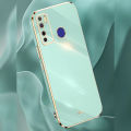 Biruiqu for Tecno Camon 15 Back Cover Luxury 6D Plating Frame Shiny Bling Phone Pounch Soft Silicone Square Phone Case. 