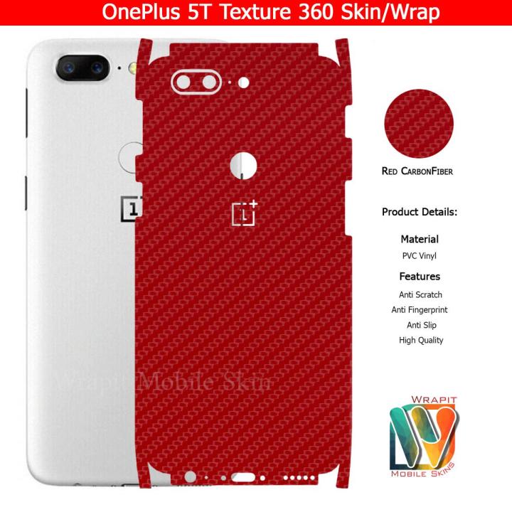 OnePlus 5T Skin / Wrap 360 Protection Carbon fiber/ Matte/ Transparent/ Leather Back And Sides Included Camera Skin