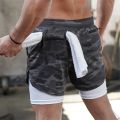 2021 Camo Running Shorts Men 2 In 1 Double-deck Quick Dry GYM Sport Shorts Fitness Jogging Workout Shorts Men Sports Short Pants. 