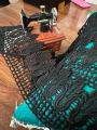 Black Chori Schiffli Lace. 