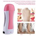 Waxing kits Pink Roll-on Refillable Depilatory Wax Heater Waxing Hair Removal Tools Portable Machine 5 in 1 Kits with 3 hard Wax bar. 