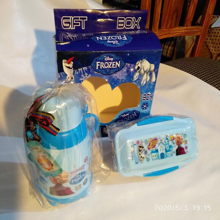 Girls Double Layer Kids School Lunch Box with Spoon And Water Bottle 650 ( Gift Pack )