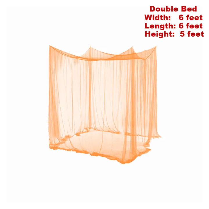 Mosquito Net / Machardani for Double bed & Single bed Polyester Fabric 6 ft Long