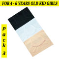 Pack of 3 Summer Soft Cotton Full Camisole For Little Girls Kids Long Shameez  Long Tank Tops Undershirt For Little Kids Girls (4 to 6 Years Old) - Skin/Black/White. 