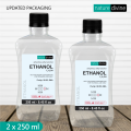 Pack of 2 Nature Divine Ethanol 99.9% - Ethyl Alcohol for Cosmetics, Perfumes, Lab Use, Dilution, and Disinfectants 250 ml. 