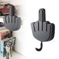 Retractable Middle Finger Hook Key Holder Wall Clothes Hanger Room Decoration Punch-Free Sticky Hook Self Adhesive Hooks as Gift. 