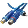 2x RCA Phono Y Splitter Lead Adapter Cable 1 Male To 2 Female Car Connector 30cm. 