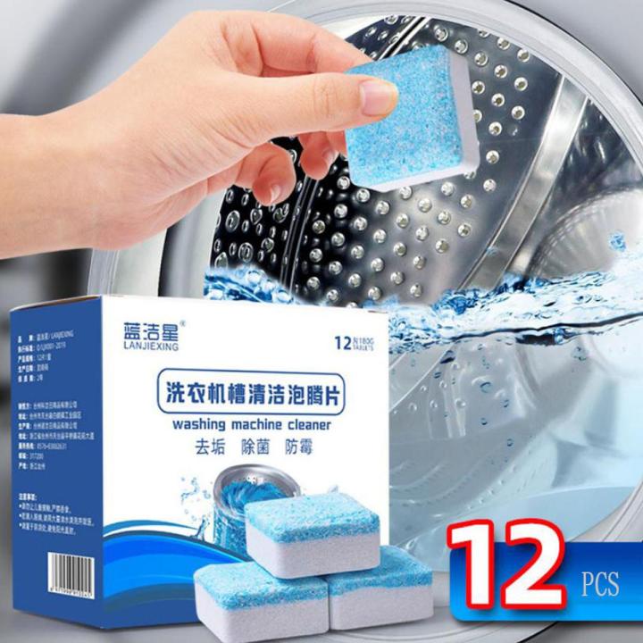 Washing Machine Cleaner Tablets, 12 Solid Deep Cleaning Tablet, Finally Clean All Washer Machines Including HE Front Loader Top Load