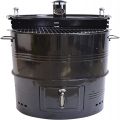 CMI Vertical Charcoal Smoker Grill 18 Inch, Heavy Duty Round BBQ Grill Multi-Function Barrel Grill For Outdoor Cooking, Black. 