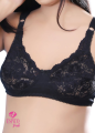 Black Marvel - Non Padded Wirefree Stretchable Bra With Lacy Cups Best Quality Non-Wired Bras For Girls Ladies Best Non-Wired Bras - Bra for Girls. 