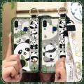 Silicone Phone Holder Phone Case For Samsung Galaxy A30/A20/M10s Cute Fashion Design panda protective ring Anti-dust. 