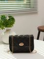 Shein- Minimalist Twist Lock Quilted Chain Crossbody Bag. 