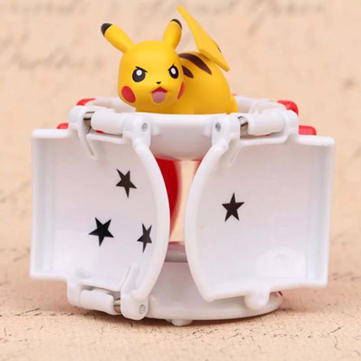【Funny Bunny Toy Store】Pikachu Action Figure Cartoon Pop-up Deformation Poke Monster Doll with Great Ultra Reversible Ball Toy