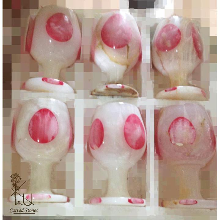 Hand carved Marble 6 Pieces of Glass Set