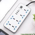 Universal Extension Lead with Multiple Function, 3 Pin Socket Outlet with 6  Surge Protector Sockets | 3 USB Port | 1 Type-C Port,3M copper wire Electric Mains Strip for Home,Kitchen,and Office. 