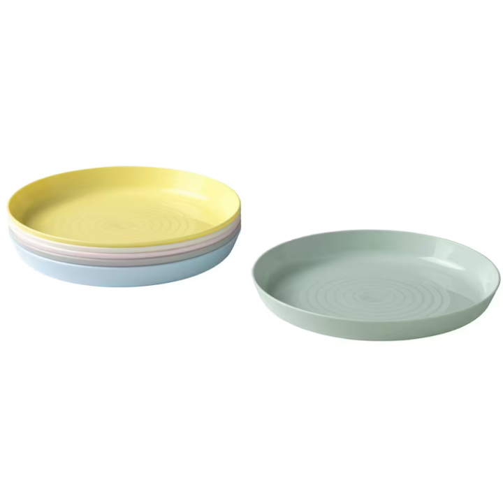 IKEA : KALAS NN : Multi Color Plastic Plates - Set of 6
