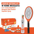 WBM Dengue Defense Kit | Mosquito Repellent Spray + Flying Insect Killer Racket + Liquid Repellent Machine with 45 ml Refill. 