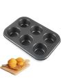 6 Cupcake Muffin Baking Tray Non-Stick Mould with Baking Cups - 50 Pcs. 