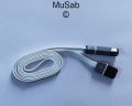 Flat Android micro usb and lightning cable supported detachable lightning connector included. 