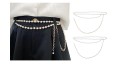 Pearls Layered Waist Chain Belt – Golden Fashion Belly Chain for Women and Girls, Adjustable Size, Perfect for Parties and Special Occasions. 