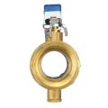 TMOK Manual Internal Threaded Brass Temperature Gauge Ball Valve for Thermometer DN32. 