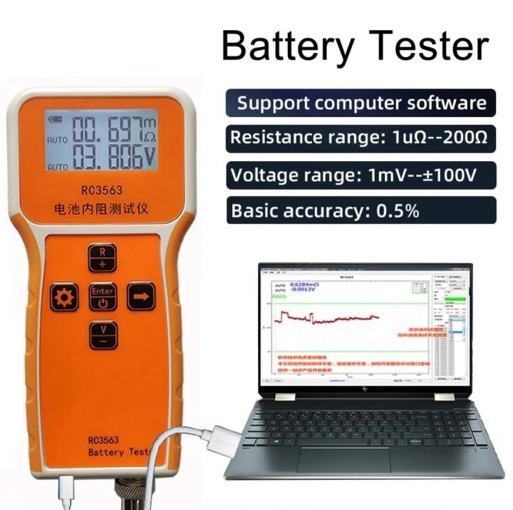 High-Precision Handled RC3563 Battery Tester Internal Resistance Tester Lead Acid Lithium Nickel Chromium LifePo4 18650 Battery 4 Wire Cell Tester