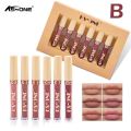 KS ONE 6 Pcs Lip Gloss Matte Lip Color Set Lip Makeup Long Lasting Moisturizing Rose Matte Liquid Lip Gloss Lipstick 2263. 