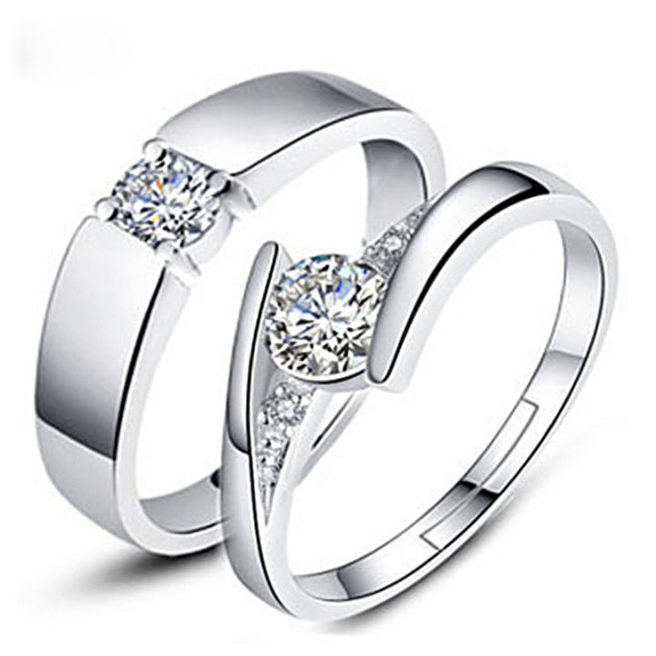 valentine gift luxury ring men women couple ring set copper material ...